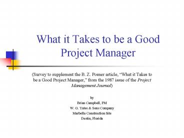 What it Takes to be a Good Project Manager