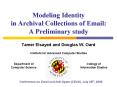 Modeling Identity in Archival Collections of Email: A Preliminary study PowerPoint PPT Presentation