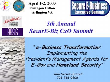 5th Annual SecurE-Biz CxO Summit