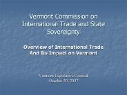 Vermont Commission on International Trade and State Sovereignty