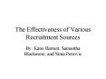 The Effectiveness of Various Recruitment Sources PowerPoint PPT Presentation