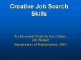 Creative Job Search Skills PowerPoint PPT Presentation