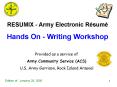 RESUMIX Army Electronic Rsum PowerPoint PPT Presentation