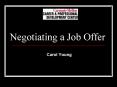 Negotiating a Job Offer PowerPoint PPT Presentation