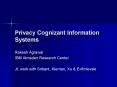 Privacy Cognizant Information Systems PowerPoint PPT Presentation