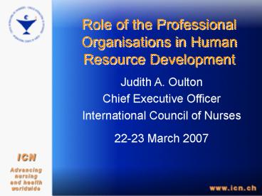 Role of the Professional Organisations in Human Resource Development