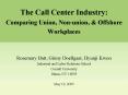 The Call Center Industry: Comparing Union, Nonunion, PowerPoint PPT Presentation