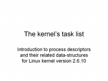 The kernel