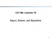 CS 194: Lecture 10