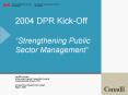 2004 DPR KickOff Strengthening Public Sector Management PowerPoint PPT Presentation