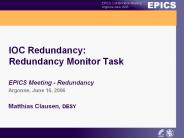 IOC Redundancy: Redundancy Monitor Task