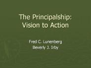 The Principalship: Vision to Action
