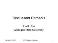Discussant Remarks PowerPoint PPT Presentation