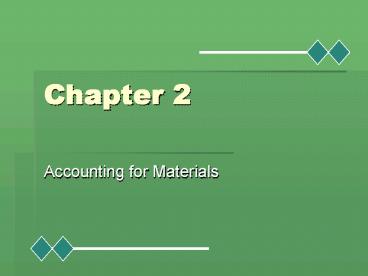Accounting for Materials