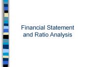 Financial Statement and Ratio Analysis
