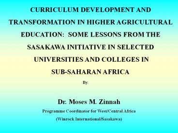 CURRICULUM DEVELOPMENT AND