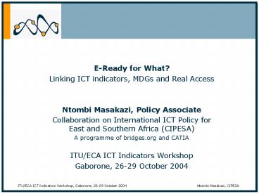 ITU/ECA ICT indicators Workshop 26 - 29