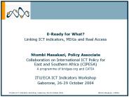 ITU/ECA ICT indicators Workshop 26 - 29