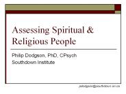 Assessing Spiritual