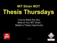 MIT Sloan MOT Thesis Thursdays