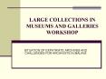 LARGE COLLECTIONS IN MUSEUMS AND GALLERIES WORKSHOP PowerPoint PPT Presentation