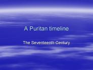 A Puritan timeline