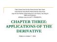 CHAPTER THREE: APPLICATIONS OF THE DERIVATIVE PowerPoint PPT Presentation