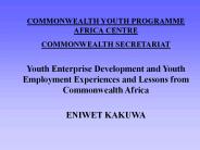 COMMONWEALTH YOUTH PROGRAMME AFRICA CENTRE