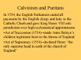 Calvinism and Puritans PowerPoint PPT Presentation