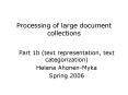 Processing of large document collections PowerPoint PPT Presentation