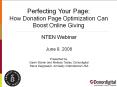NTEN webinar: Donation page optimization PowerPoint PPT Presentation