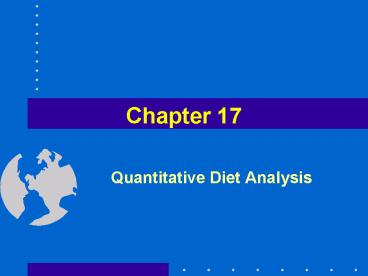 Quantitative Diet Analysis