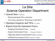 La Silla Science Operation Department