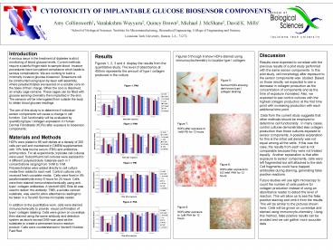 CYTOTOXICITY OF IMPLANTABLE GLUCOSE BIOSENSOR COMPONENTS