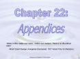 Chapter XXII: Appendices PowerPoint PPT Presentation
