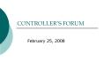 CONTROLLERS FORUM