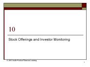 Stock Offerings and Investor Monitoring