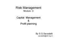 Risk Management Module D Capital Management