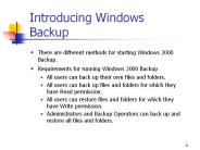 Introducing Windows Backup