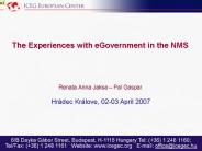 The Experiences with eGovernment in the NMS