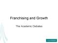 Franchising and Growth PowerPoint PPT Presentation