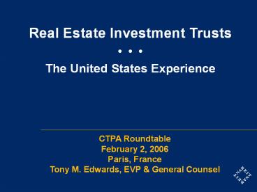 Real Estate Investment Trusts