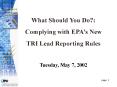 Changes to the Toxics Release Inventory PowerPoint PPT Presentation