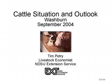 Cattle Situation and Outlook Washburn September 2004