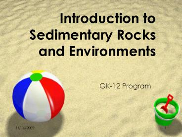 Introduction to Sedimentary Rocks and Environments