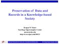 Preservation of Data and Records in a Knowledge-based Society PowerPoint PPT Presentation