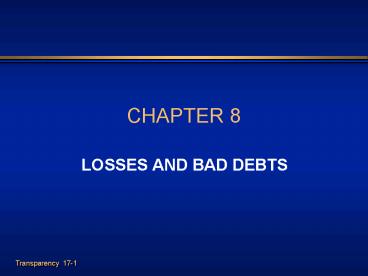 LOSSES AND BAD DEBTS