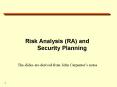 Risk Analysis (RA) and     Security Planning PowerPoint PPT Presentation