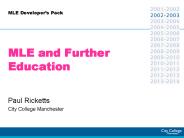 MLE and Further Education