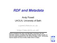 RDF and Metadata